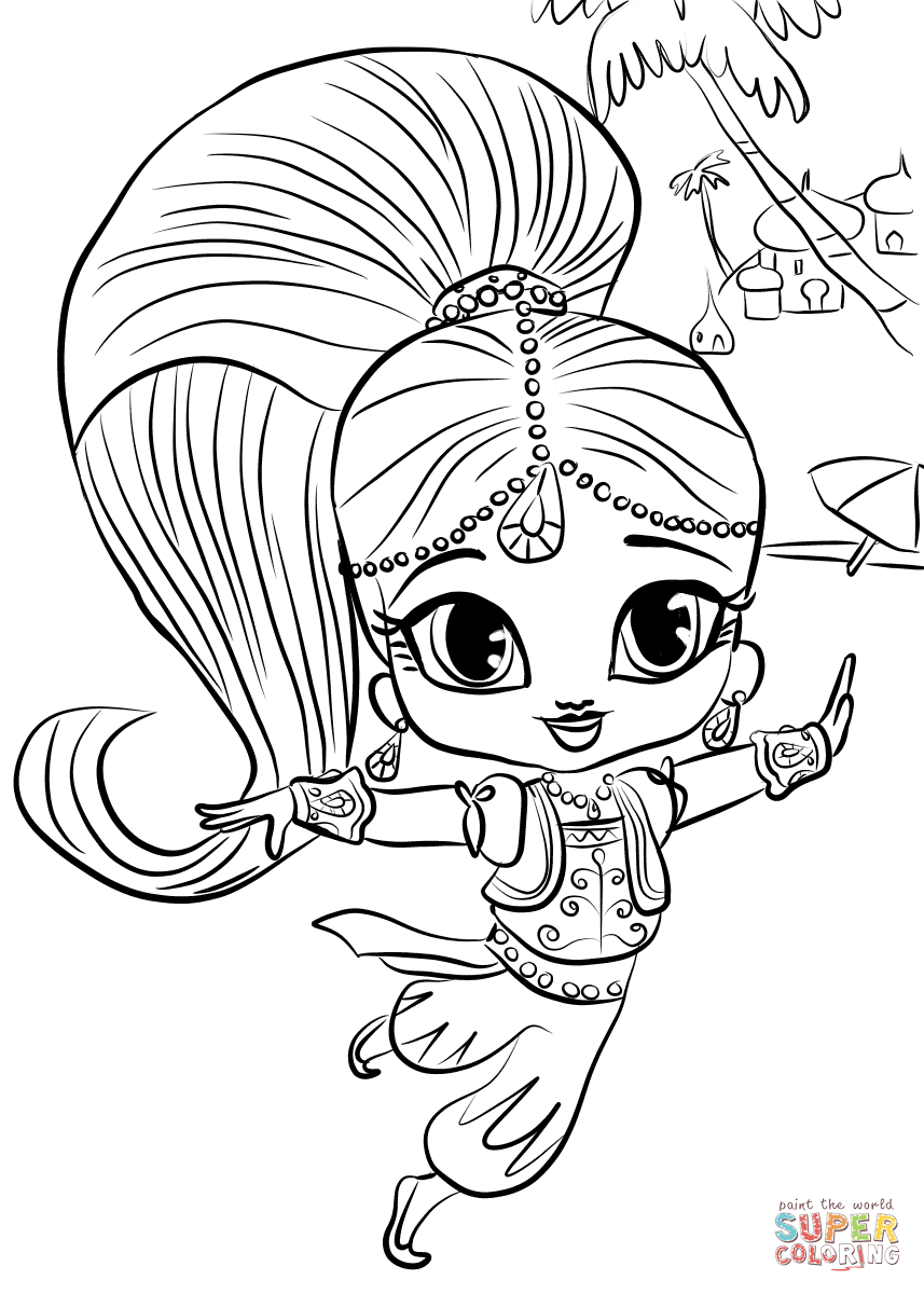 38 Shimmer and Shine Coloring Pages Printable 5