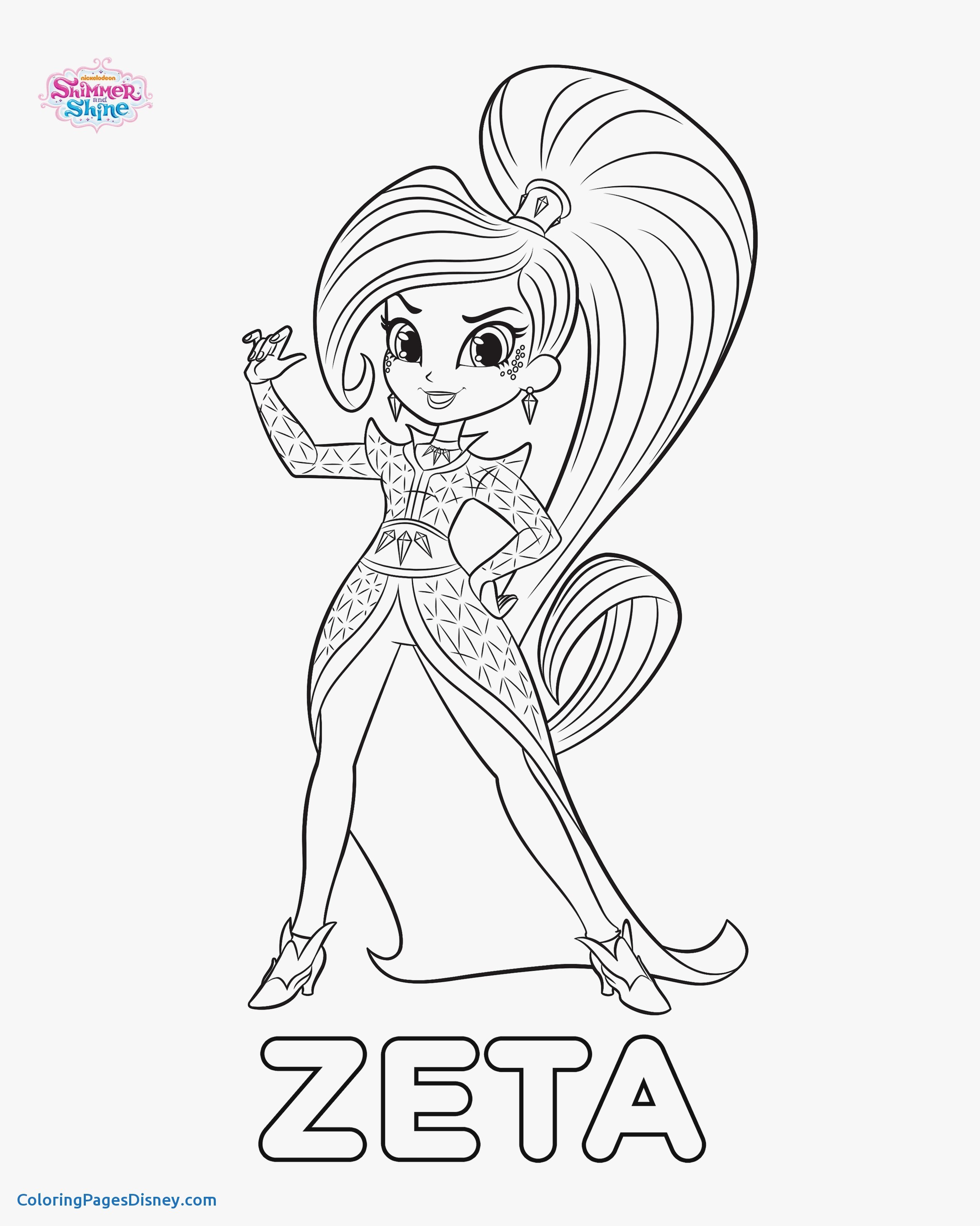 38 Shimmer and Shine Coloring Pages Printable 7