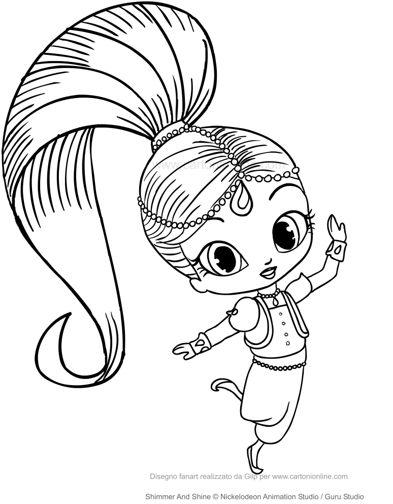 38 Shimmer and Shine Coloring Pages Printable 8