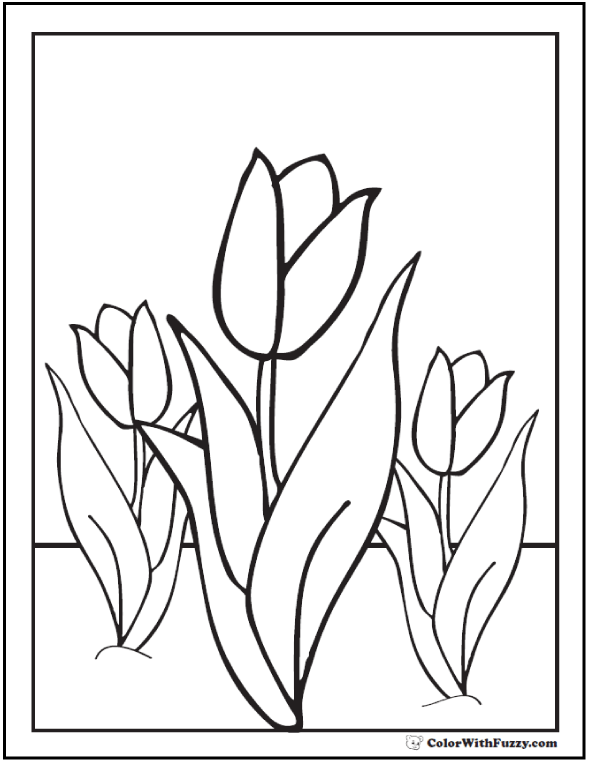 38 Tulip Coloring Pages Printable 17