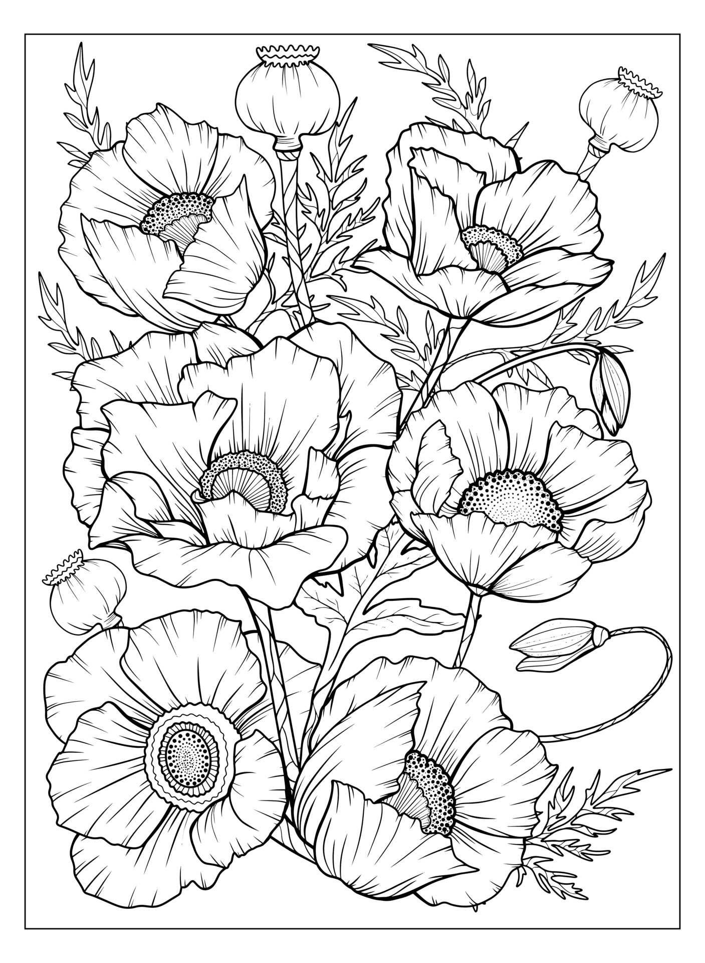 39 Beautiful Flower Coloring Pages Printable 10