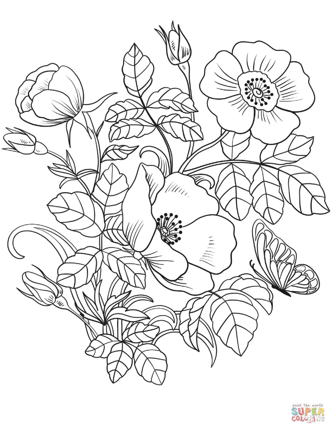 39 Beautiful Flower Coloring Pages Printable 16