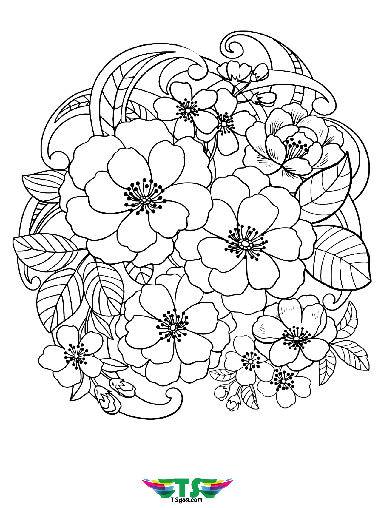 39 Beautiful Flower Coloring Pages Printable 25