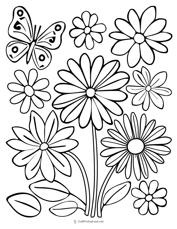 39 Beautiful Flower Coloring Pages Printable 4