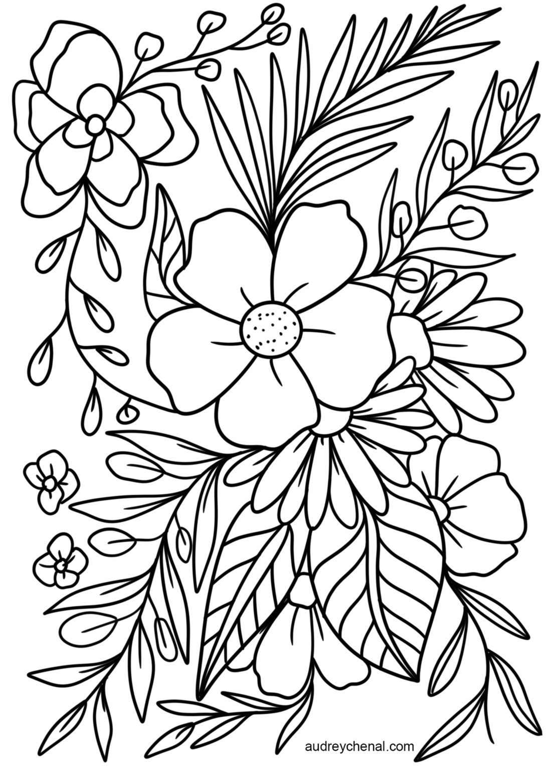 39 Beautiful Flower Coloring Pages Printable 7