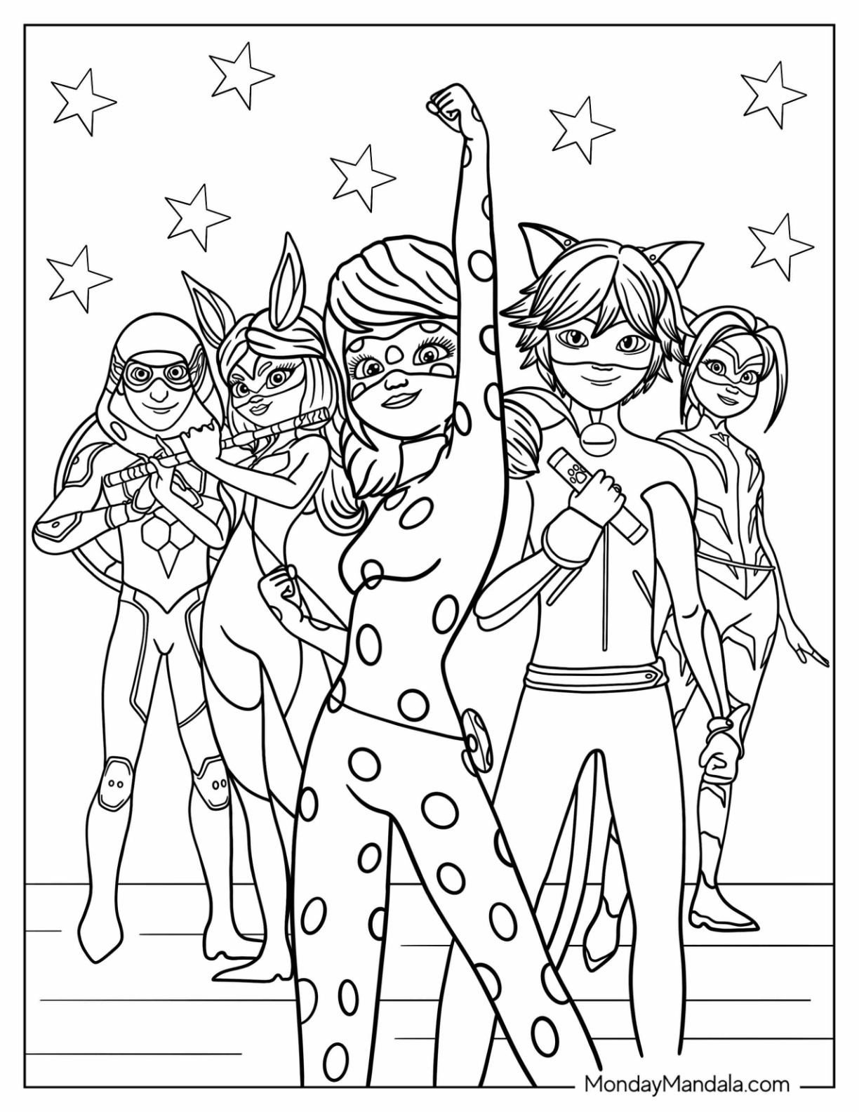 39 Magical Miraculous Ladybug Coloring Pages Printable 8