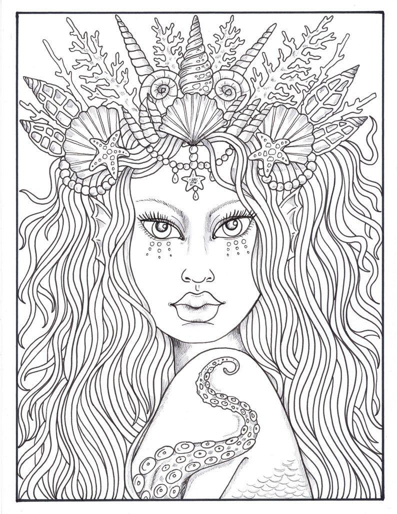 39 Unique Afro Mermaid Coloring Pages Printable 12