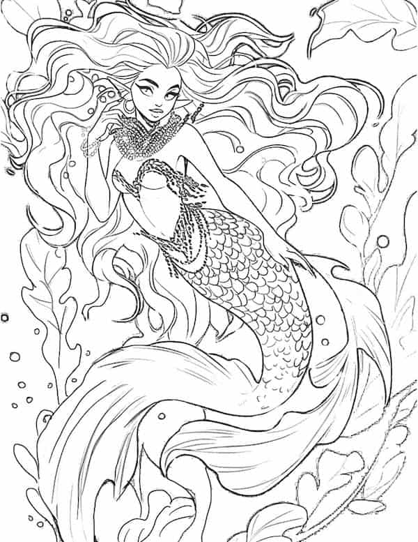 39 Unique Afro Mermaid Coloring Pages Printable 27