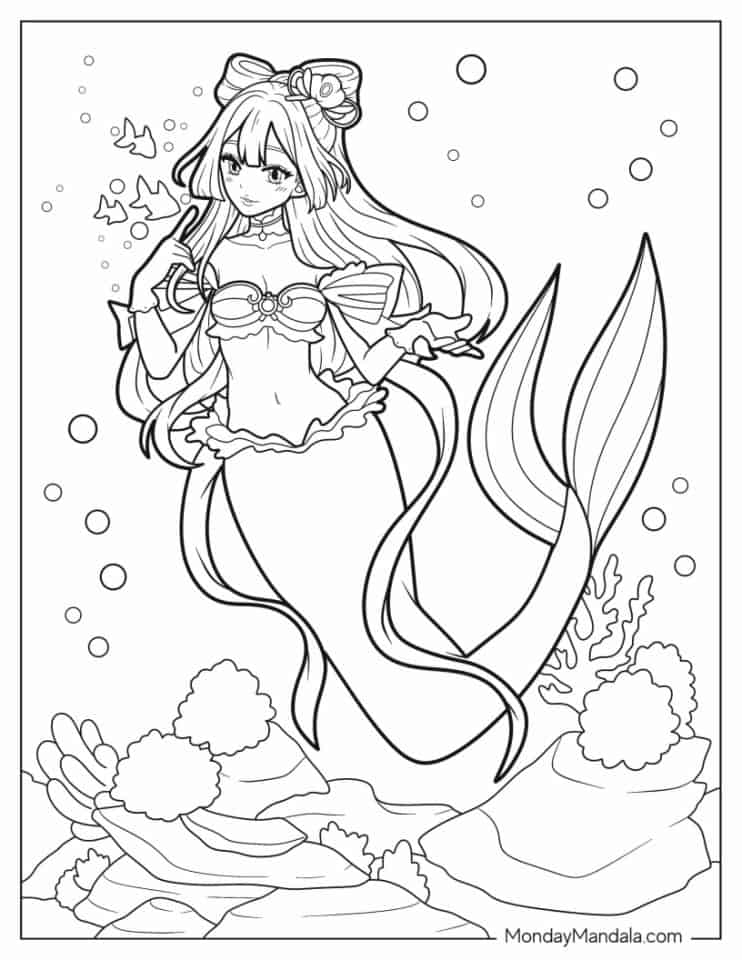 39 Unique Afro Mermaid Coloring Pages Printable 5