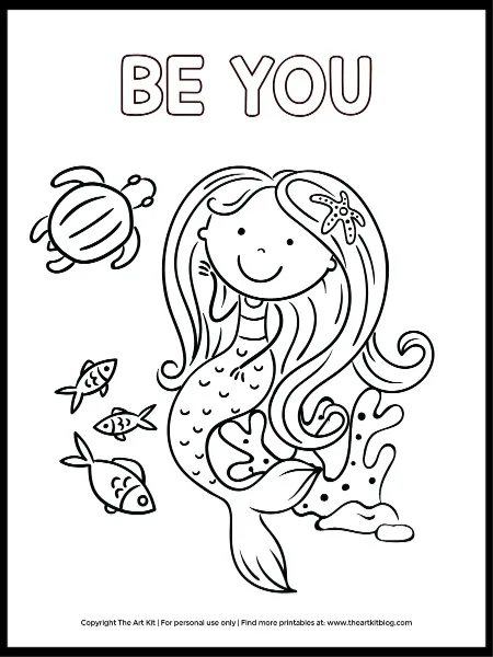 39 Unique Afro Mermaid Coloring Pages Printable 7