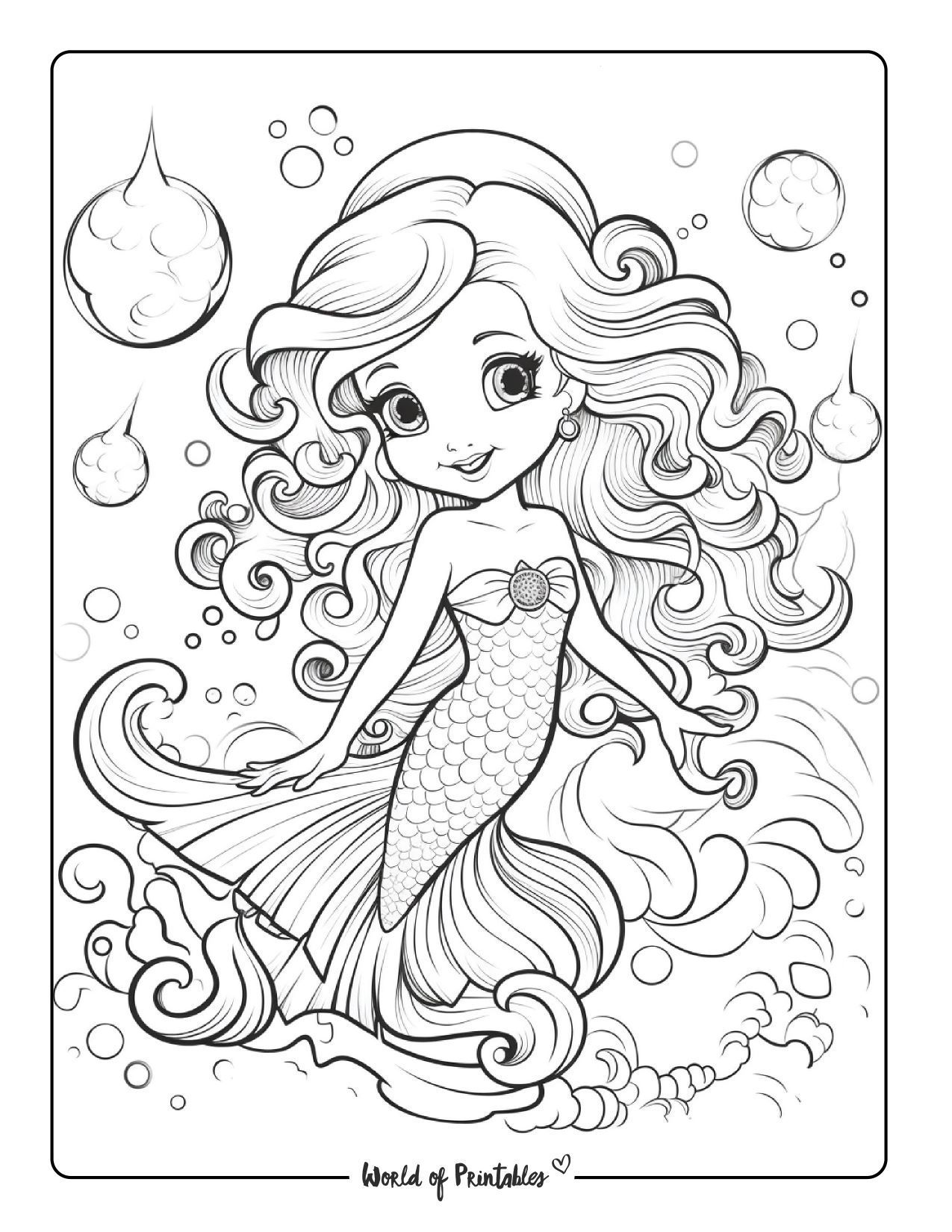 39 Unique Afro Mermaid Coloring Pages Printable 9