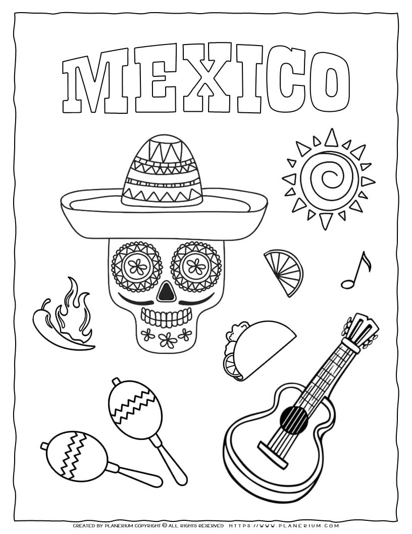 39 Vibrant Mexico Coloring Pages Printable 1