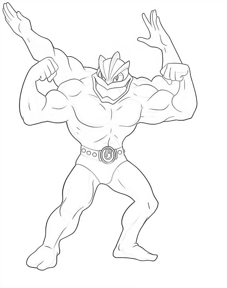 94 Machamp Coloring Page Printable 1