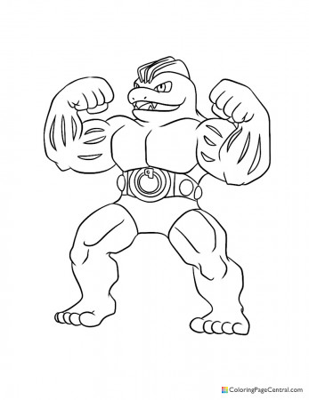 94 Machamp Coloring Page Printable 100