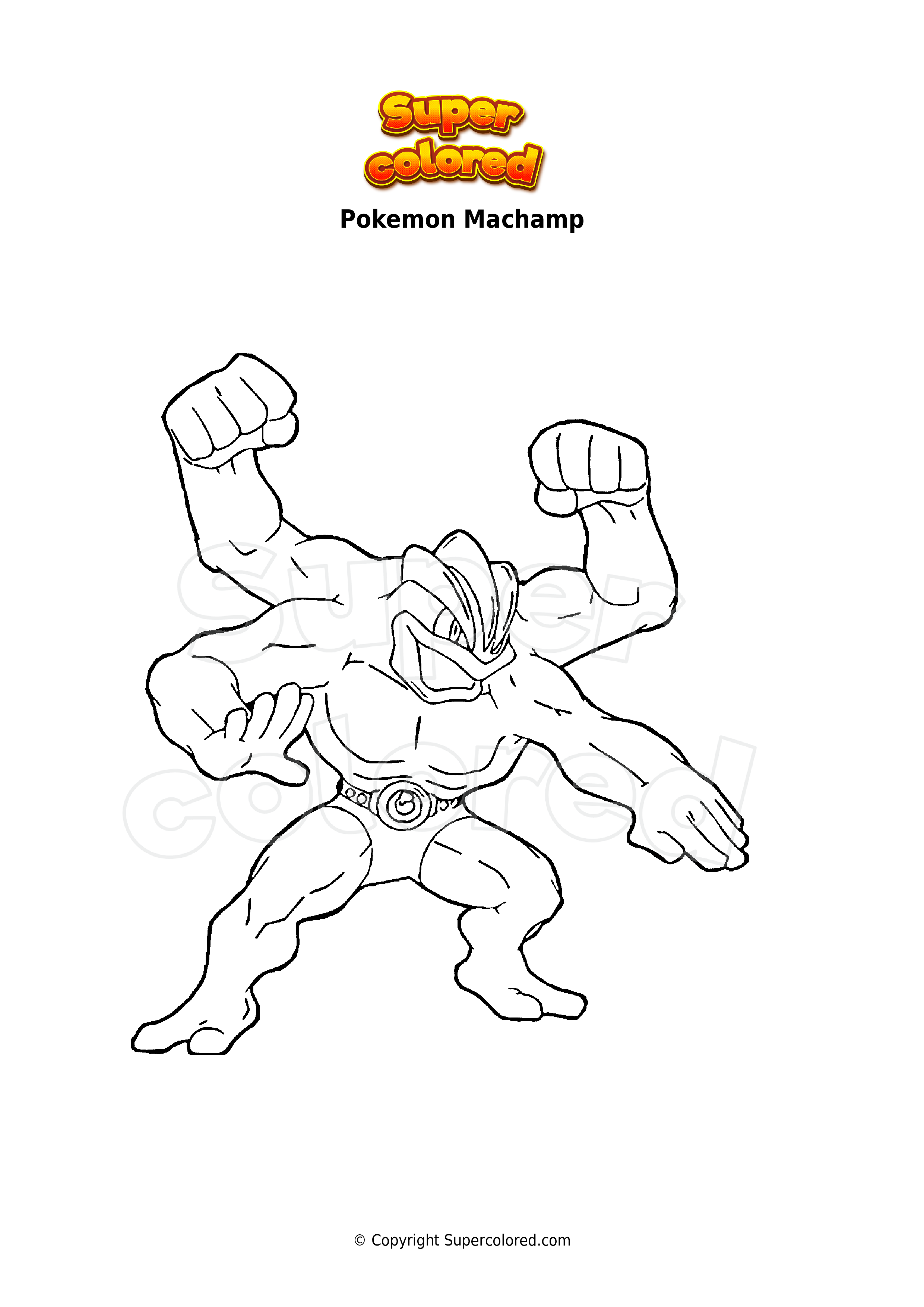 94 Machamp Coloring Page Printable 6