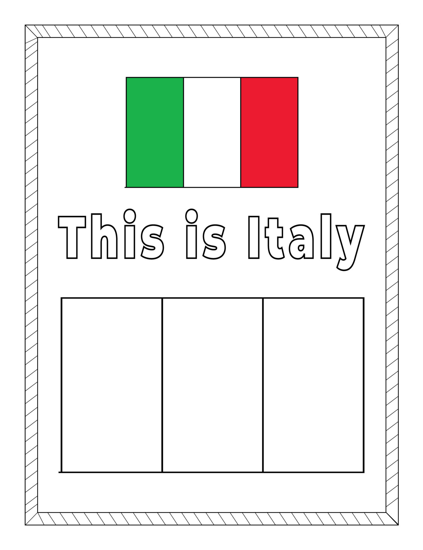 97 Italy Flag Coloring Page Printable 1