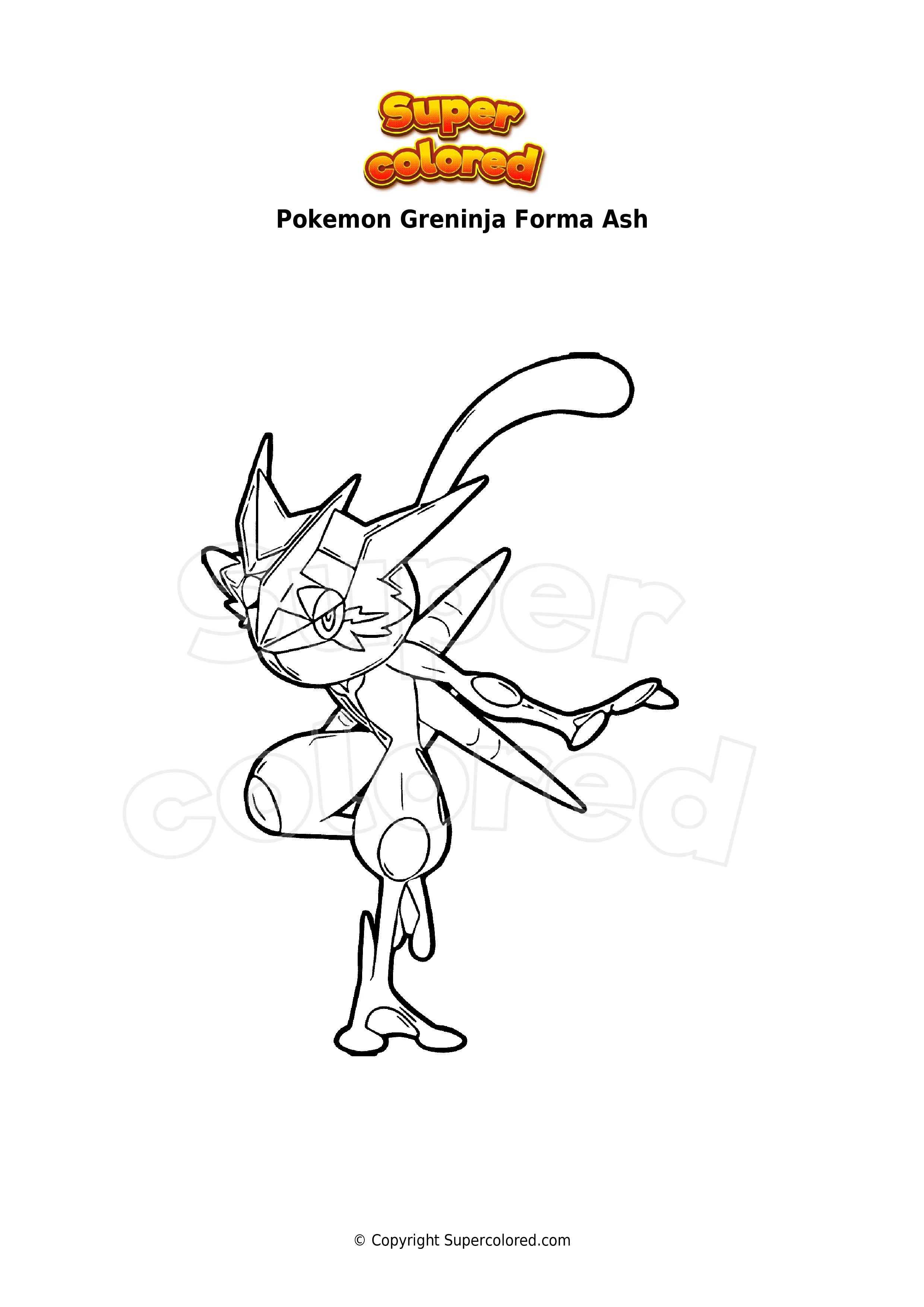 98 Ash's Greninja Coloring Page Printable 14