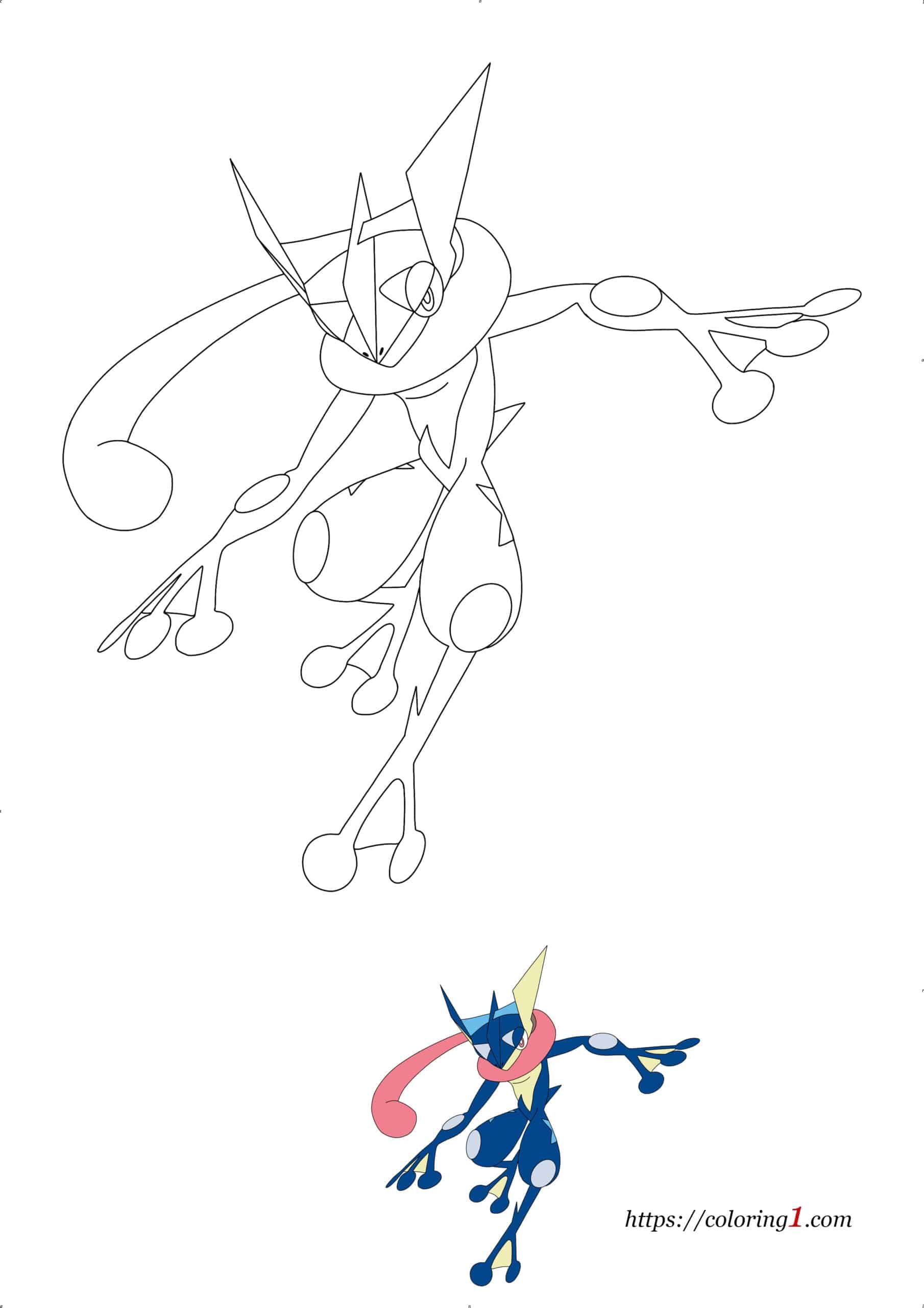 98 Ash's Greninja Coloring Page Printable 27