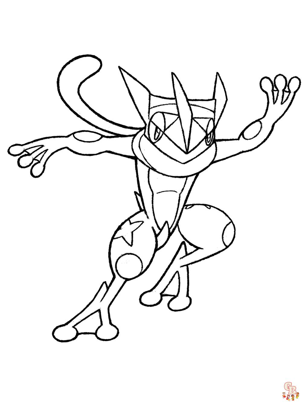 98 Ash's Greninja Coloring Page Printable 30