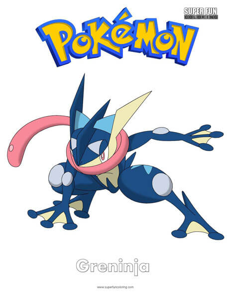 98 Ash's Greninja Coloring Page Printable 4