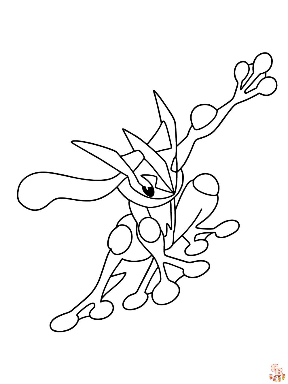 98 Ash's Greninja Coloring Page Printable 51