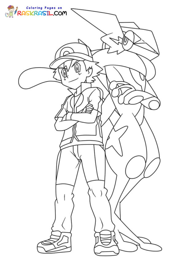 98 Ash's Greninja Coloring Page Printable 55