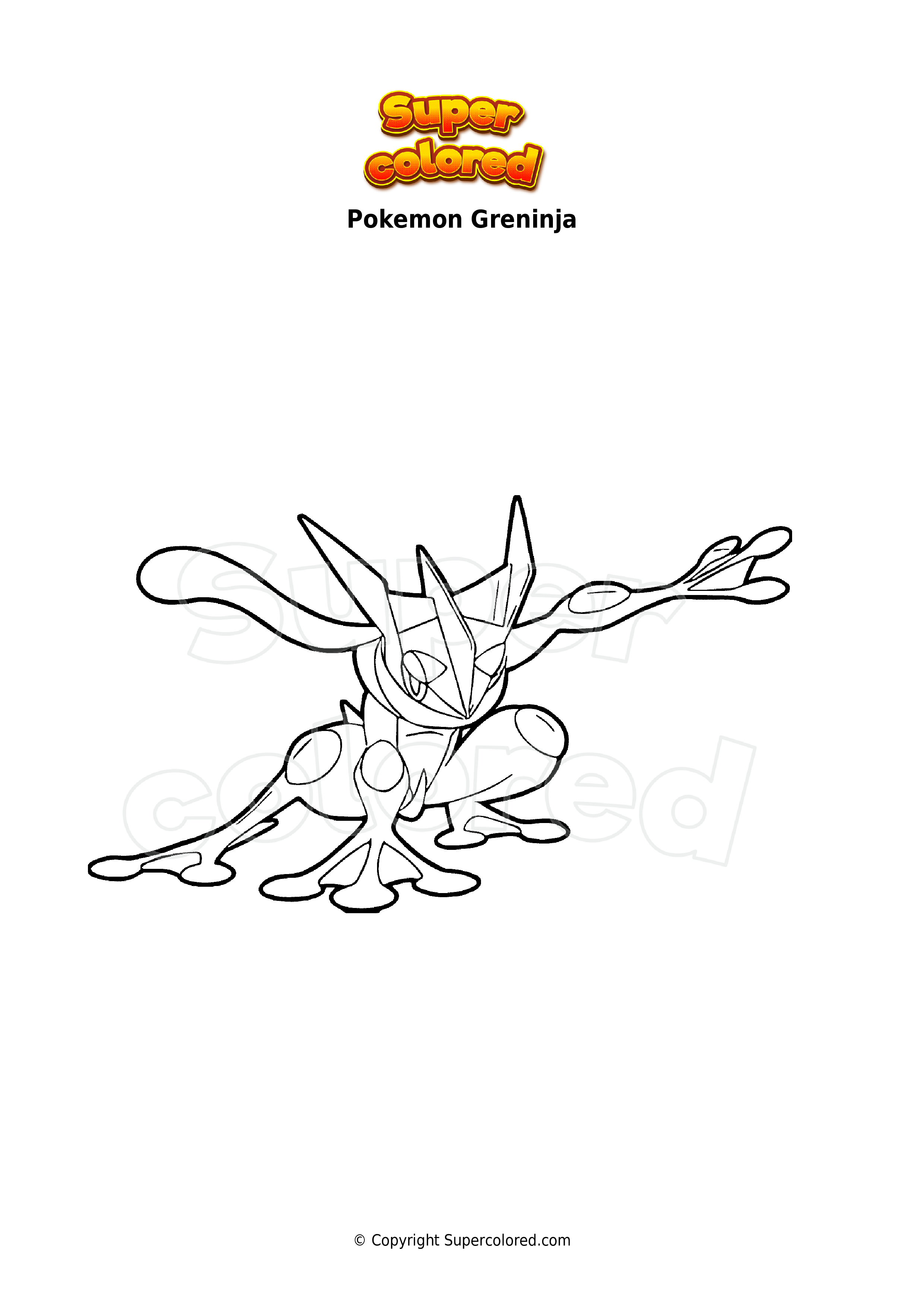 98 Ash's Greninja Coloring Page Printable 60