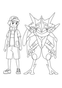 98 Ash's Greninja Coloring Page Printable 75