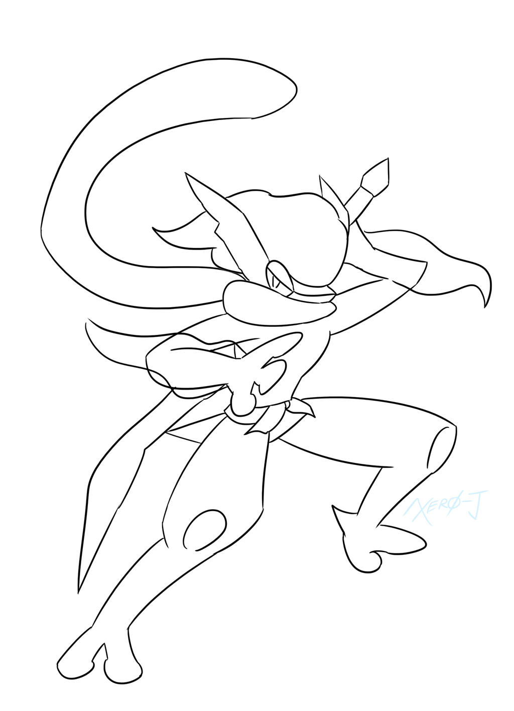 98 Ash's Greninja Coloring Page Printable 77