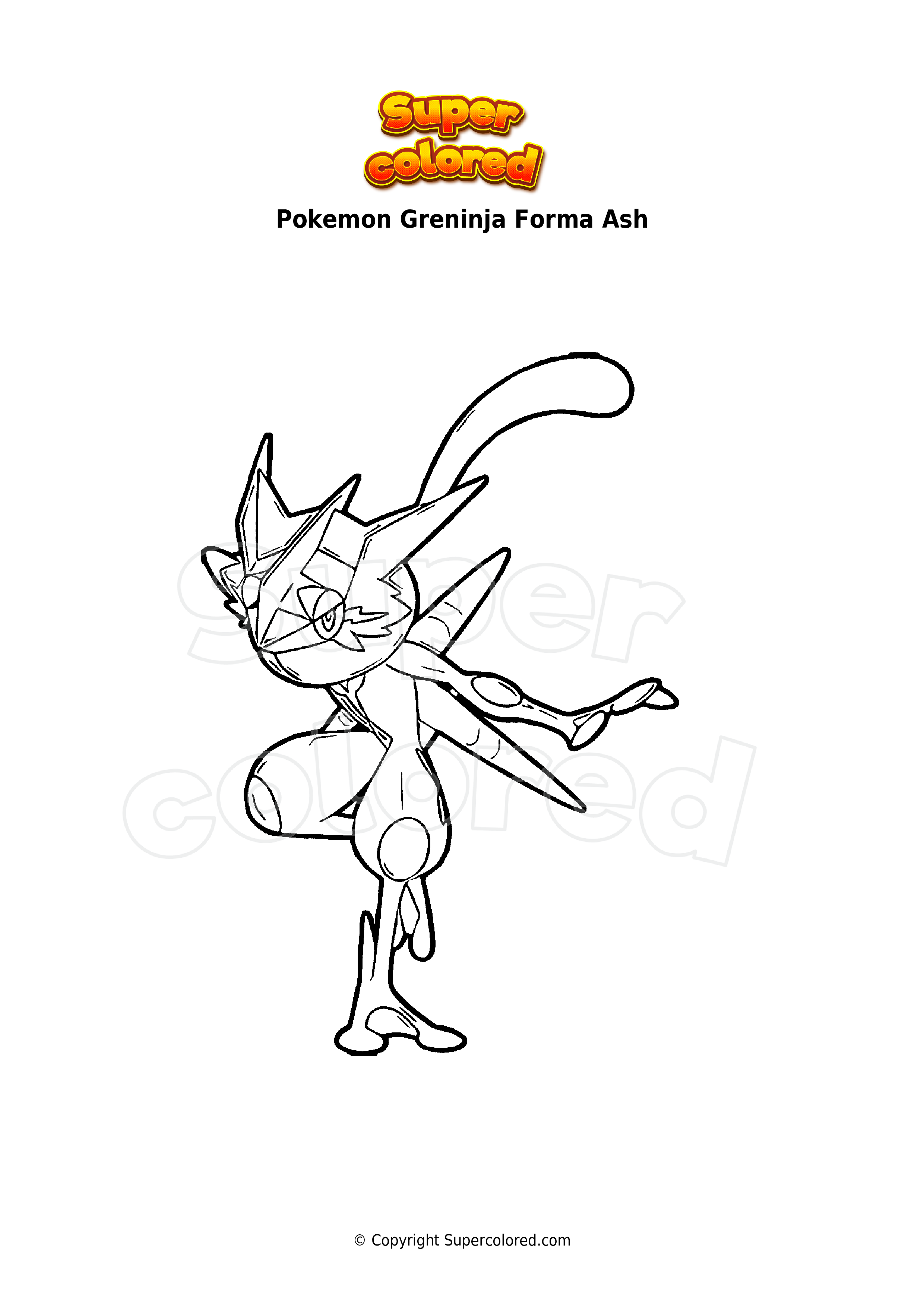 98 Ash's Greninja Coloring Page Printable 80