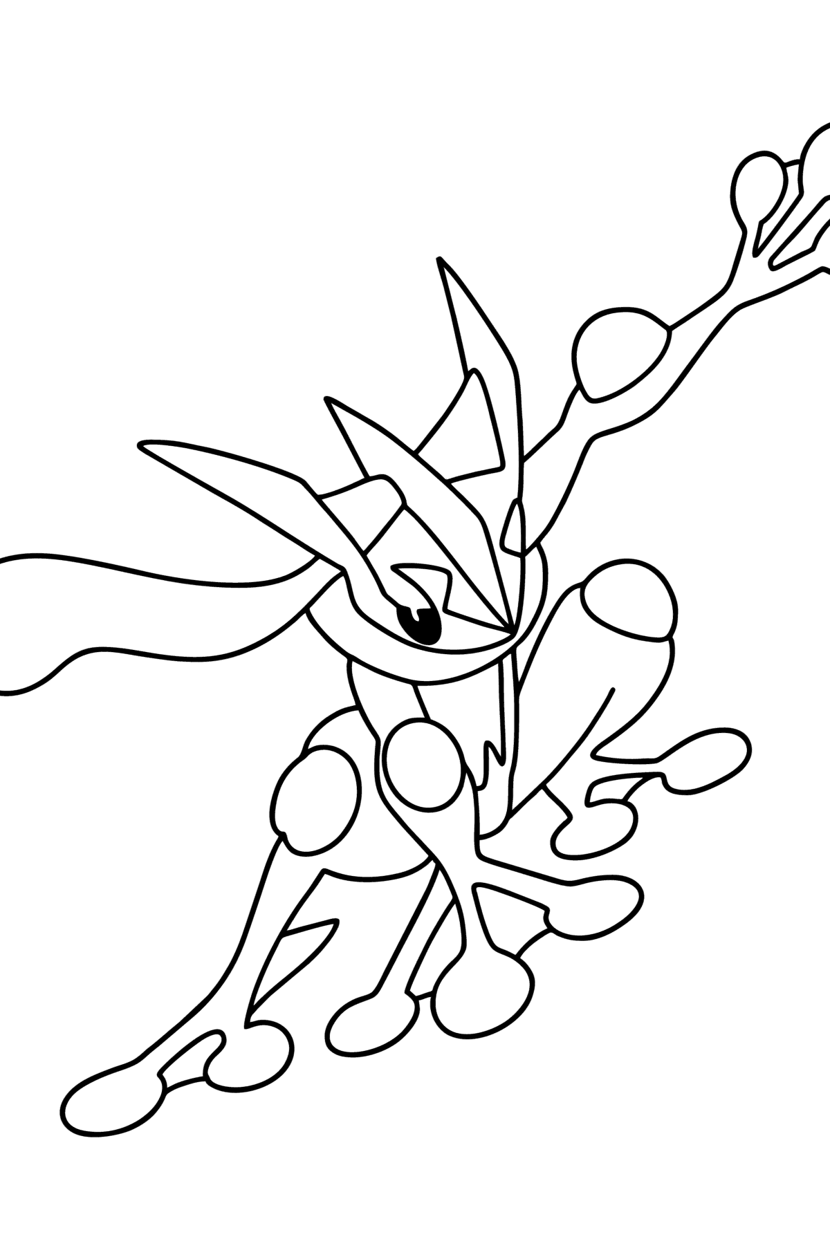 98 Ash's Greninja Coloring Page Printable 82