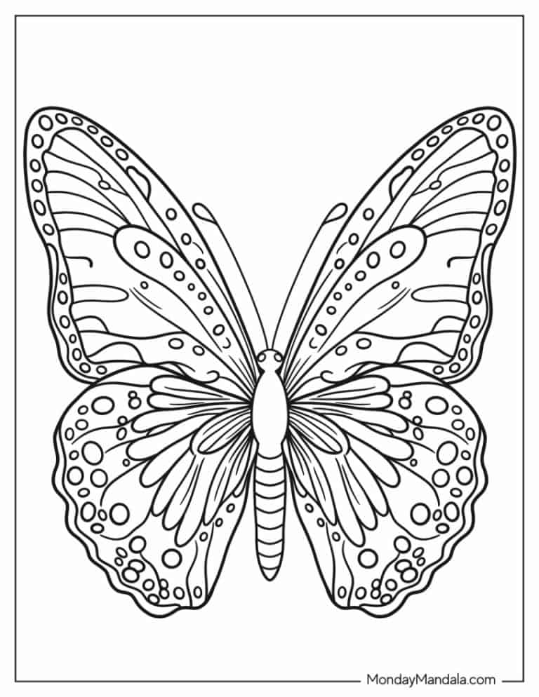 31 Beautiful Butterfly Coloring Pages Printable 2