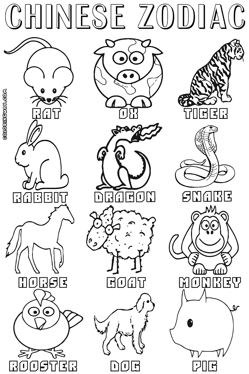 31 Chinese Zodiac Animals Coloring Pages Printable 25