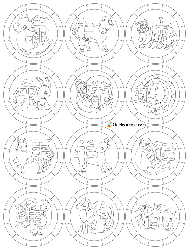 31 Chinese Zodiac Animals Coloring Pages Printable 26