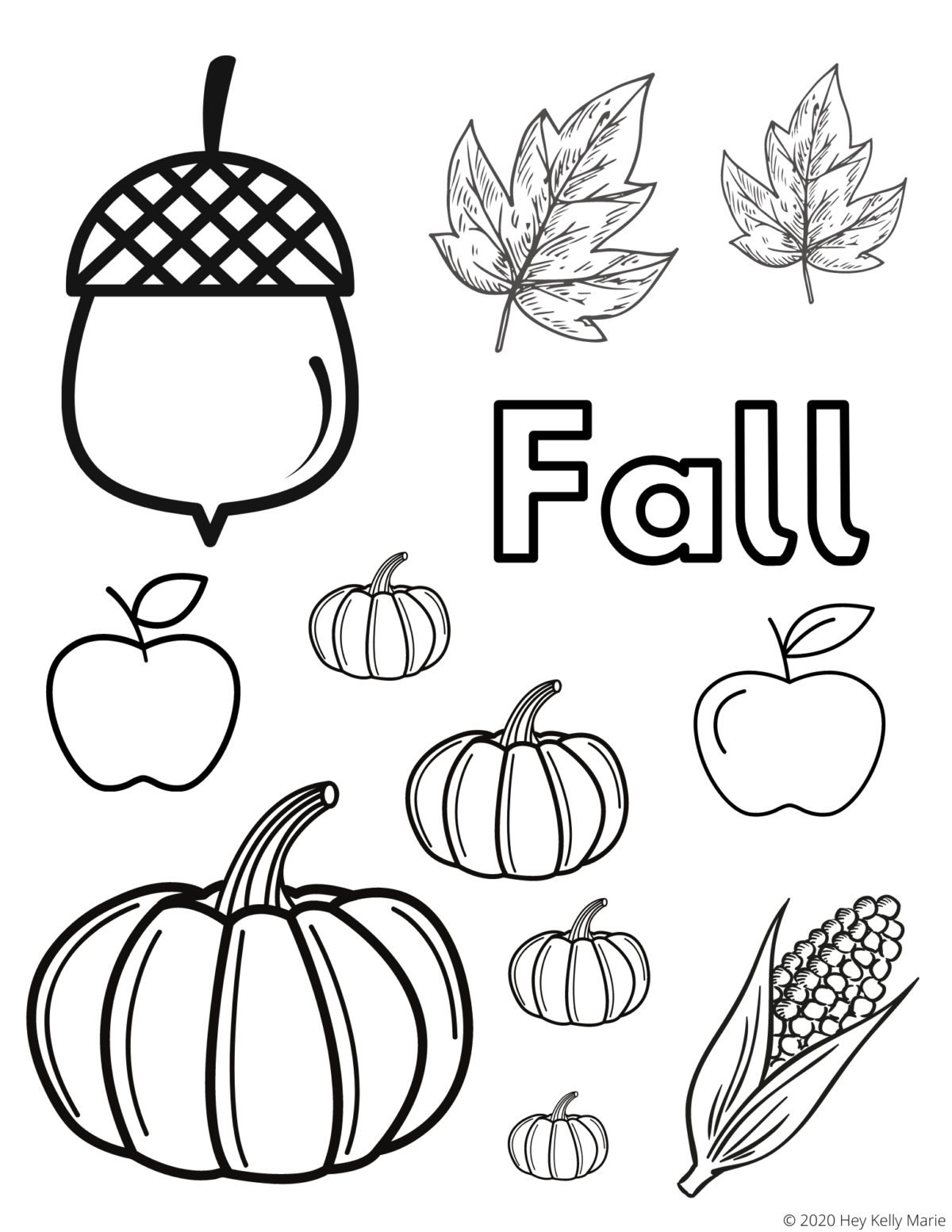 31 Easy Fall Coloring Pages Printable 2