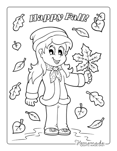 31 Easy Fall Coloring Pages Printable 5