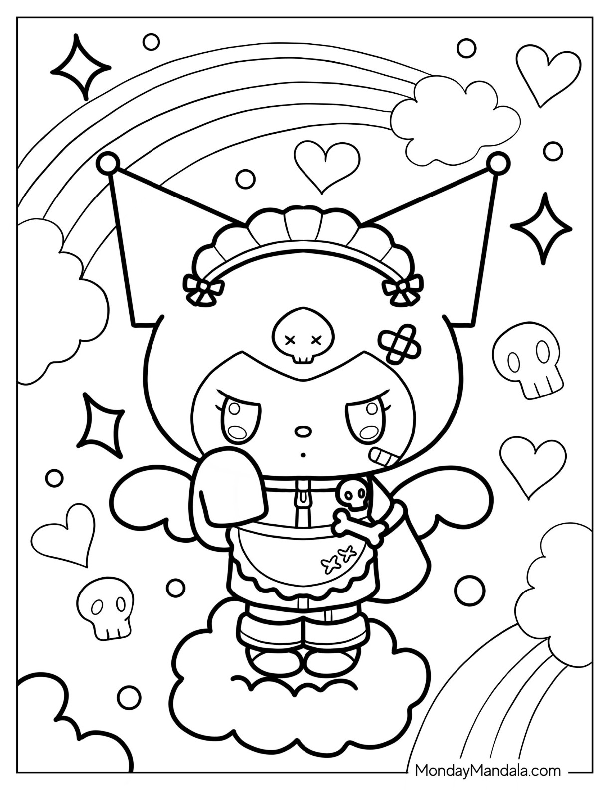 31 Exciting Kuromi Coloring Pages Printable 12