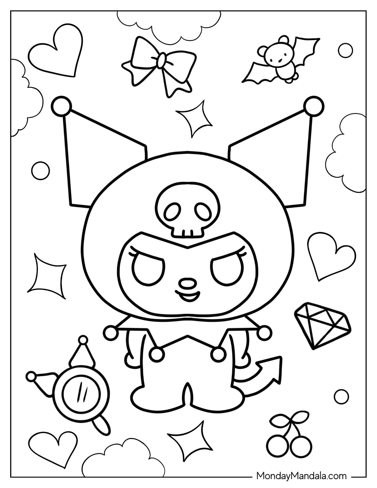 31 Exciting Kuromi Coloring Pages Printable 3