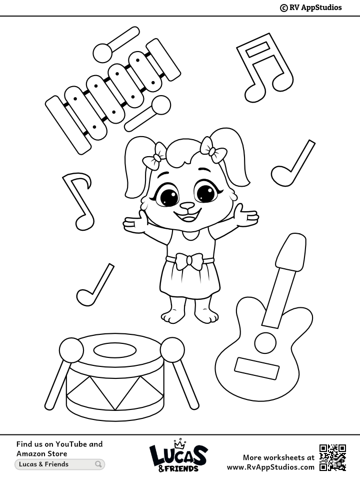 36 Free Instrument Coloring Pages Printable Music 1