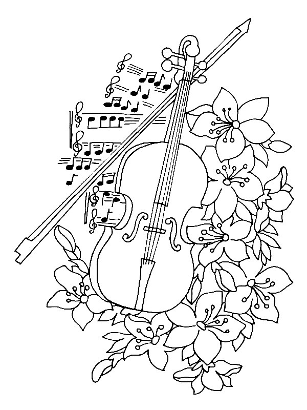 36 Free Instrument Coloring Pages Printable Music 14