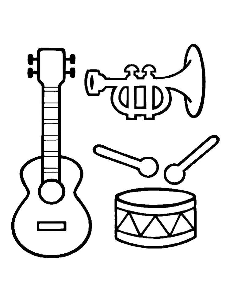 36 Free Instrument Coloring Pages Printable Music 2