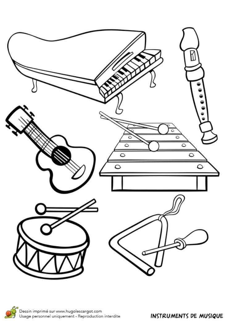 36 Free Instrument Coloring Pages Printable Music 34