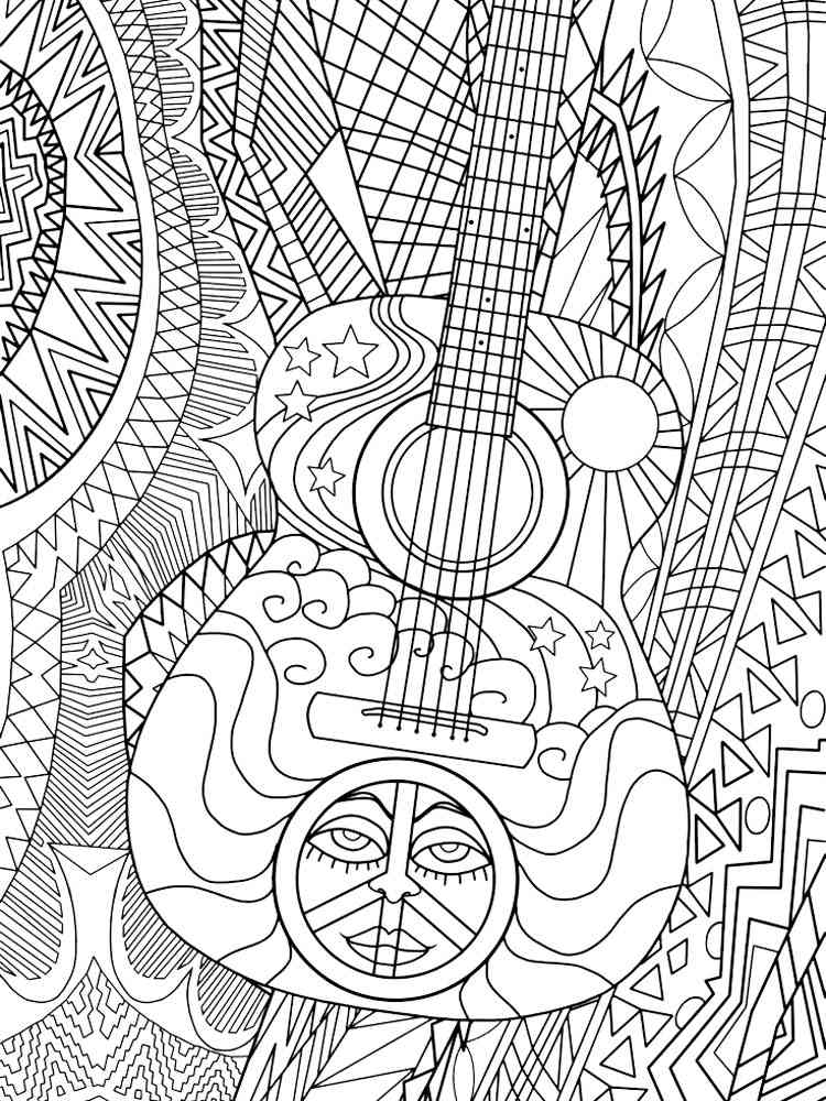 36 Free Instrument Coloring Pages Printable Music 4