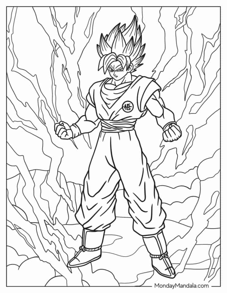 37 Goku Kaioken Coloring Pages Printable 12