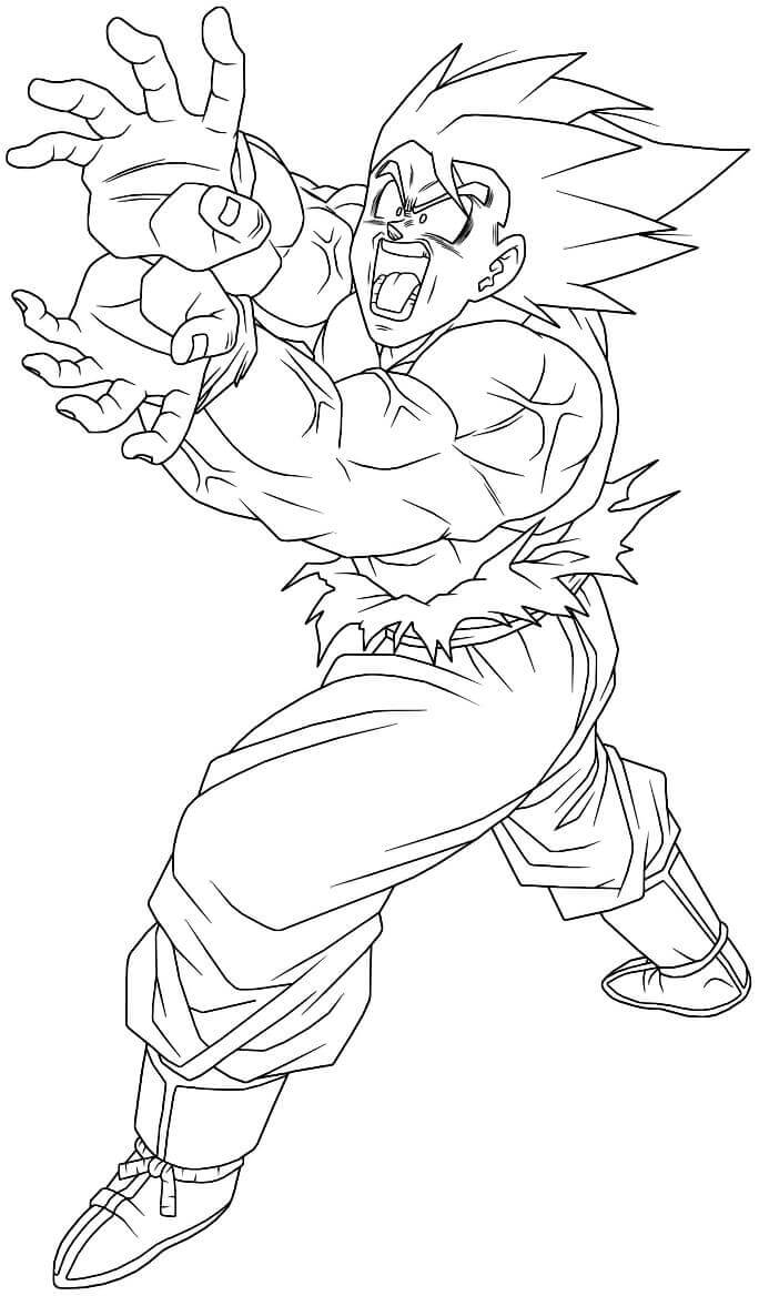 37 Goku Kaioken Coloring Pages Printable 27