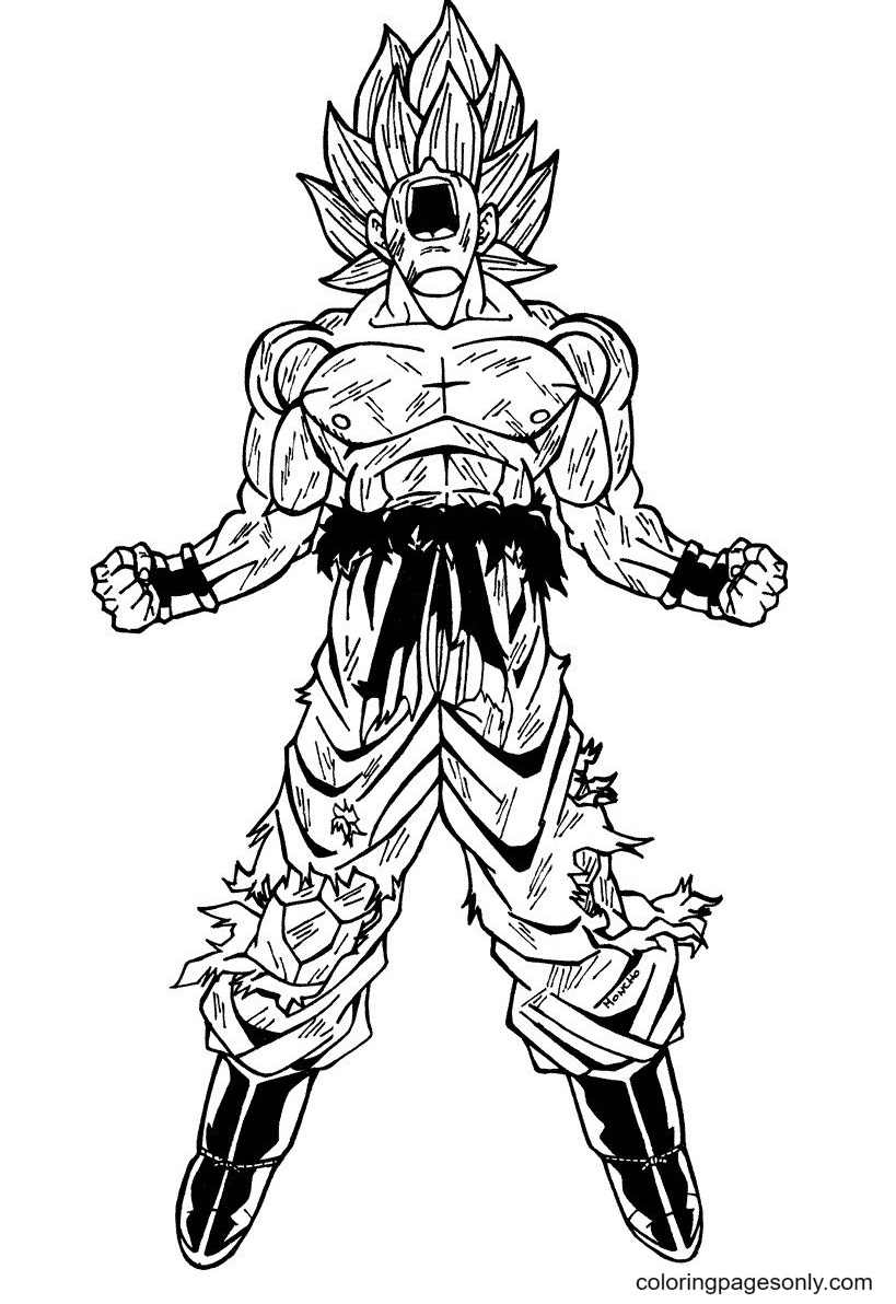 37 Goku Kaioken Coloring Pages Printable 3