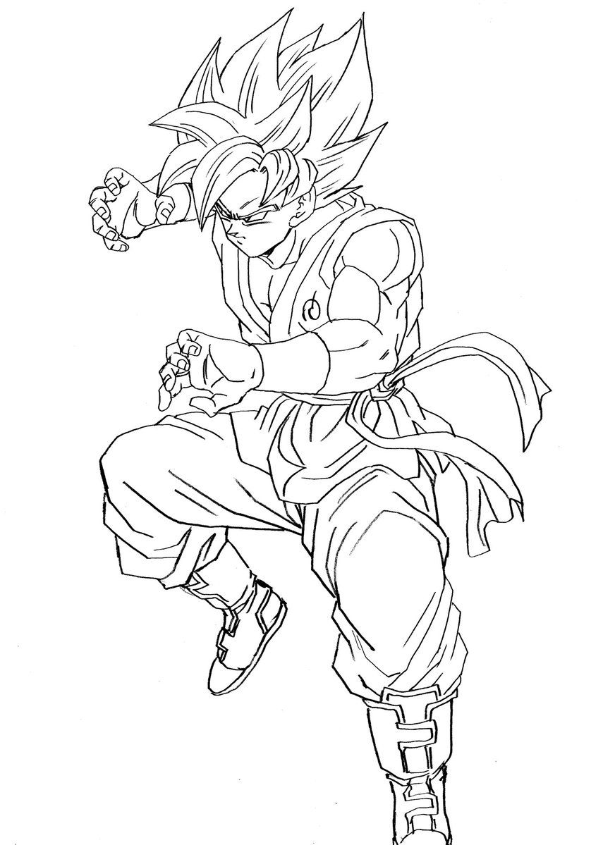 37 Goku Kaioken Coloring Pages Printable 7