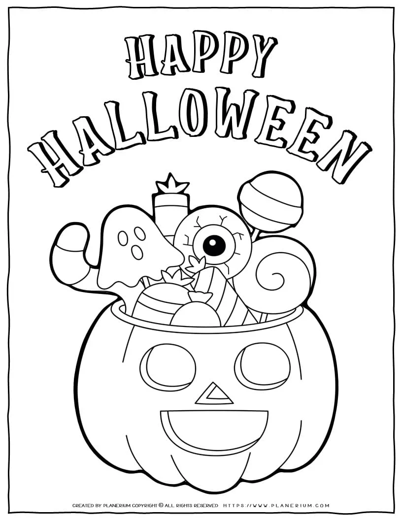 38 Premium Happy Halloween Coloring Pages for Kids 14