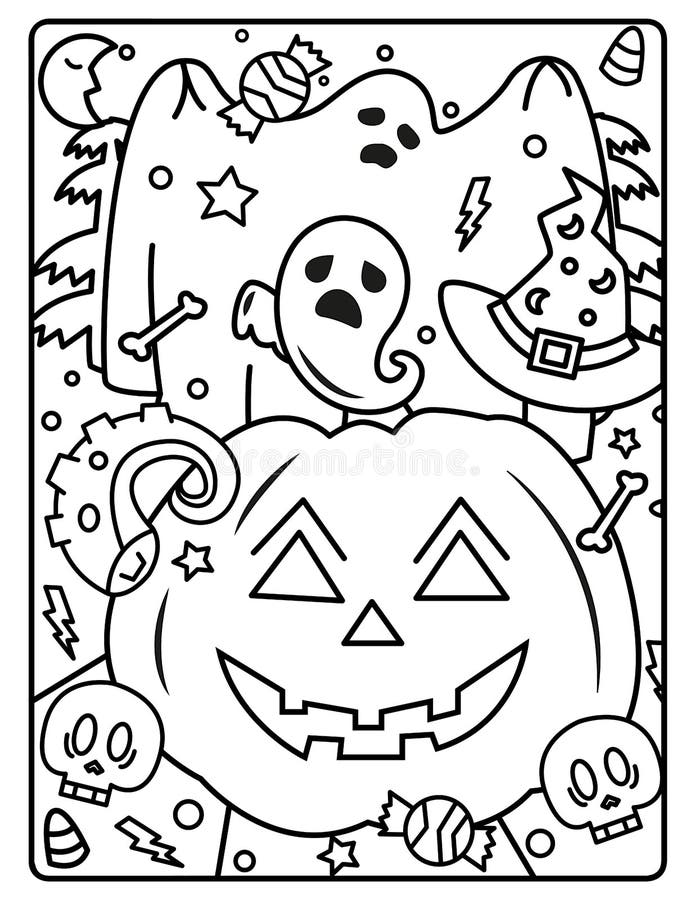 38 Premium Happy Halloween Coloring Pages for Kids 19