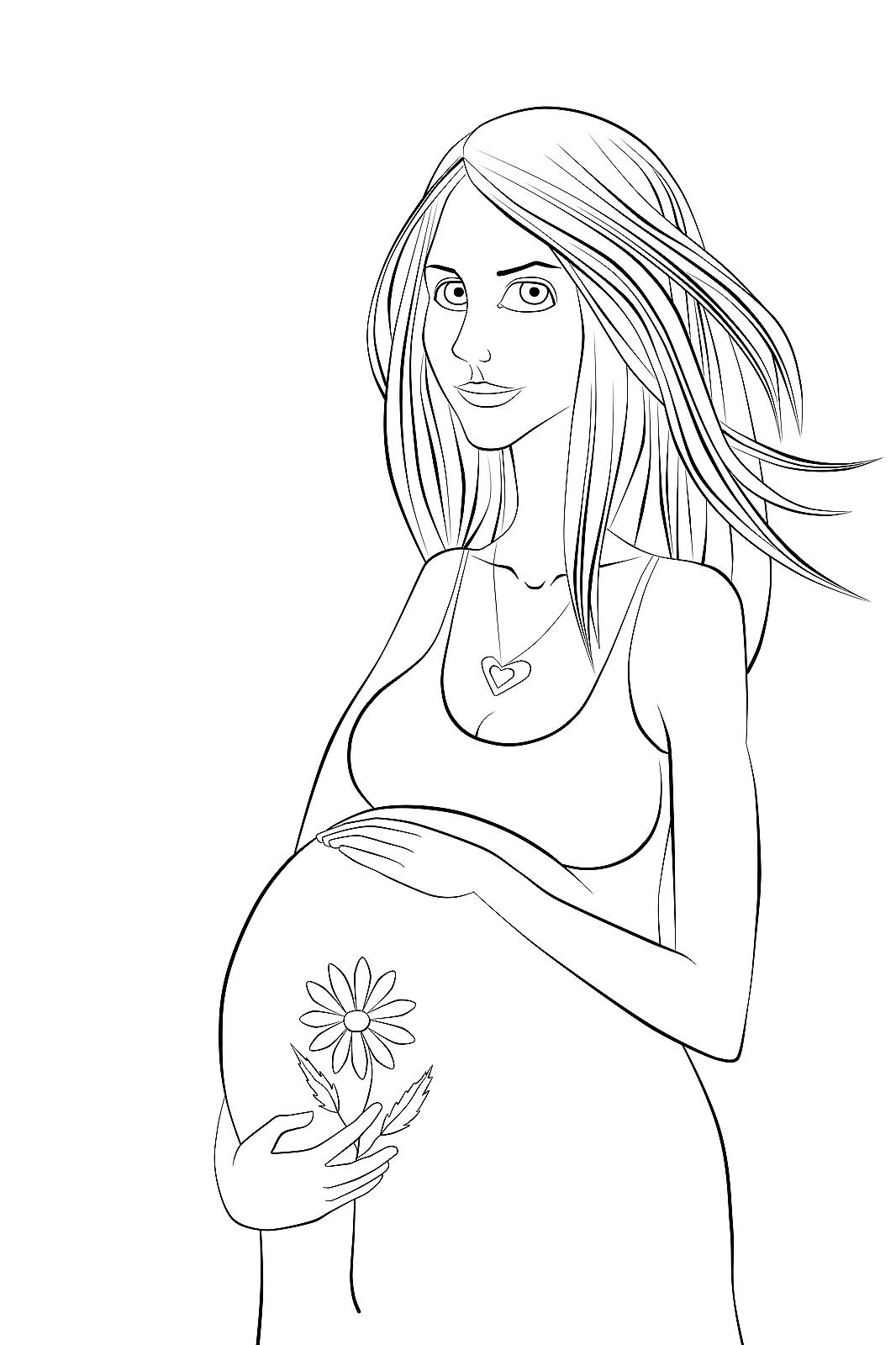 39 Free Printable Pregnancy Coloring Pages 1